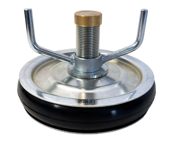 ABSPERRSCHEIBE MIT BYPASS (PRÜFSCHEIBE) 200 MM. ABSPERRSCHEIBEN SIND FÜR ALLE ROHRARTEN GEEIGNET